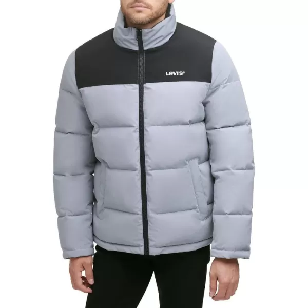 Levis Mens Arctic Cloth Retro Bubble Puffer JacketLight GreyBlack