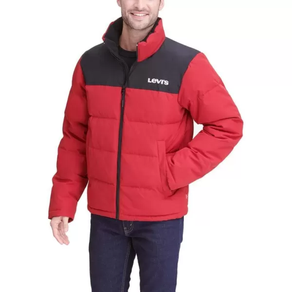 Levis Mens Arctic Cloth Retro Bubble Puffer JacketRed Black