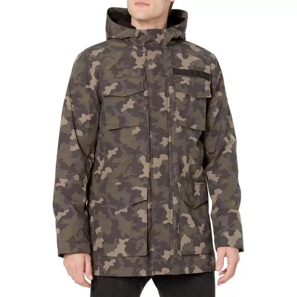 Levis Mens Arctic Cloth Sherpa Lined ParkaStandard Camouflage