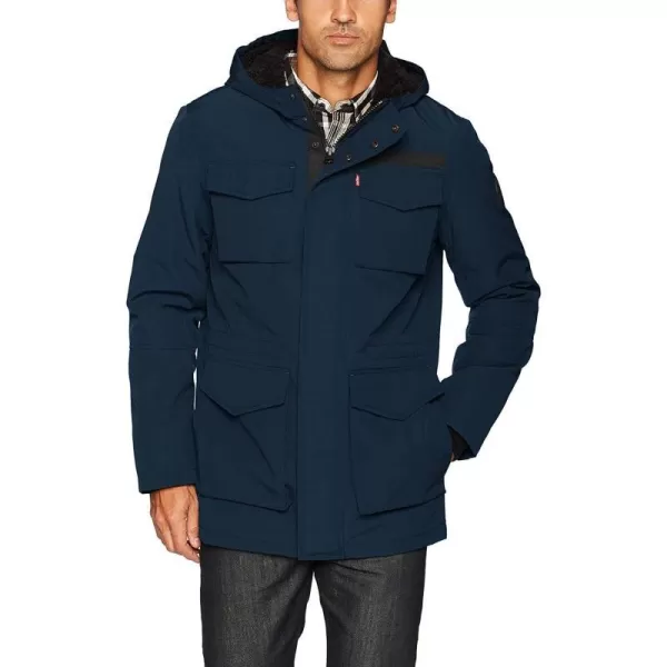 Levis Mens Arctic Cloth Sherpa Lined ParkaStandard Navy