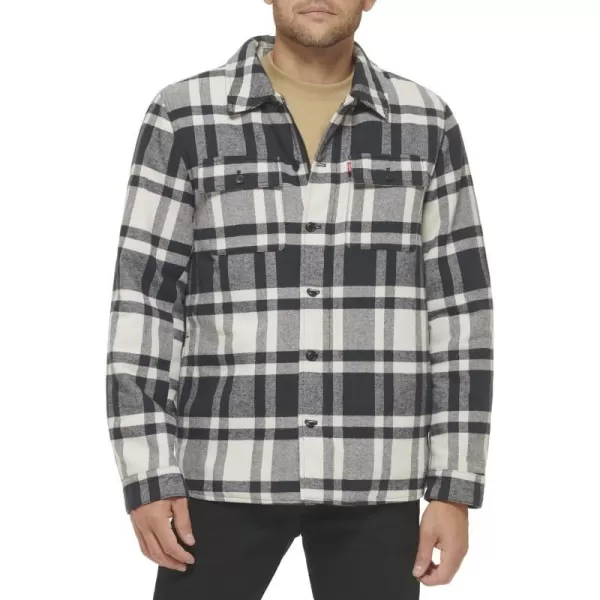 Levis Mens Classic Shirt JacketCreamNavy Plaid