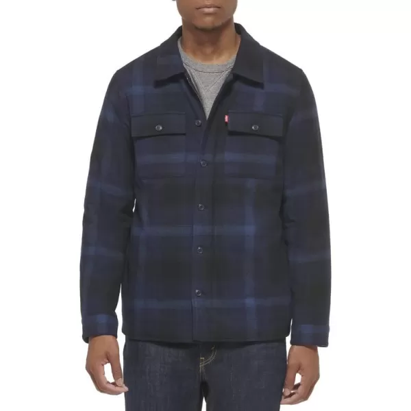 Levis Mens Classic Shirt JacketNavy Ombre Plaid