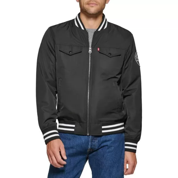 Levis Mens Colorblock Varsity Bomber JacketBlack