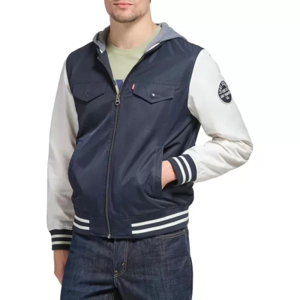 Levis Mens Colorblock Varsity Bomber JacketNavy