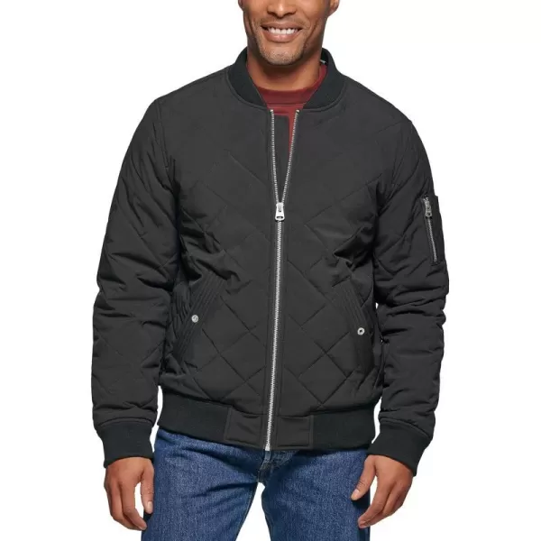 Levis Mens Diamond Quilted Bomber JacketBlack