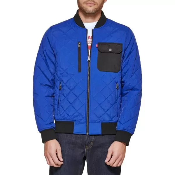 Levis Mens Diamond Quilted Bomber JacketBlue