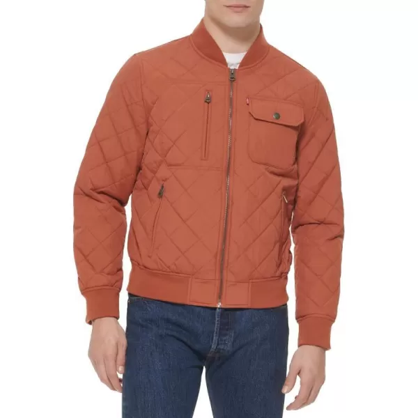 Levis Mens Diamond Quilted Bomber JacketClay