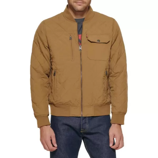 Levis Mens Diamond Quilted Bomber JacketKhaki