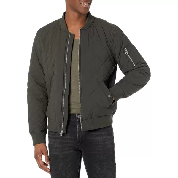 Levis Mens Diamond Quilted Bomber JacketOlive