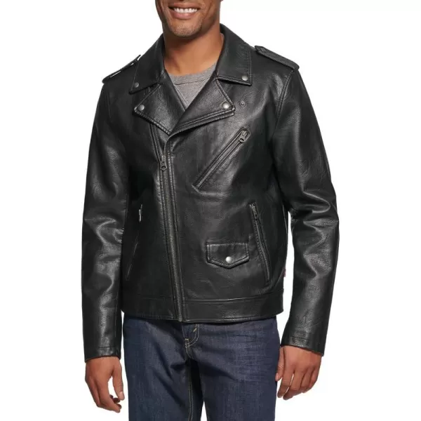 Levis Mens Faux Leather Motorcycle JacketNew Black