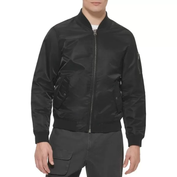 Levis Mens Flight Satin Bomber JacketBlack Ma1 Unfilled