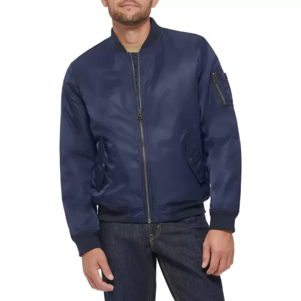 Levis Mens Flight Satin Bomber JacketNavy Ma1 Filled