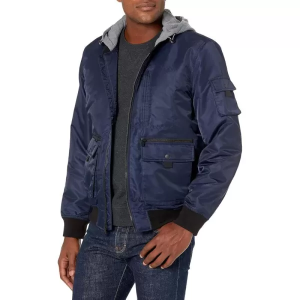 Levis Mens Hooded Bomber JacketNavy Hooded