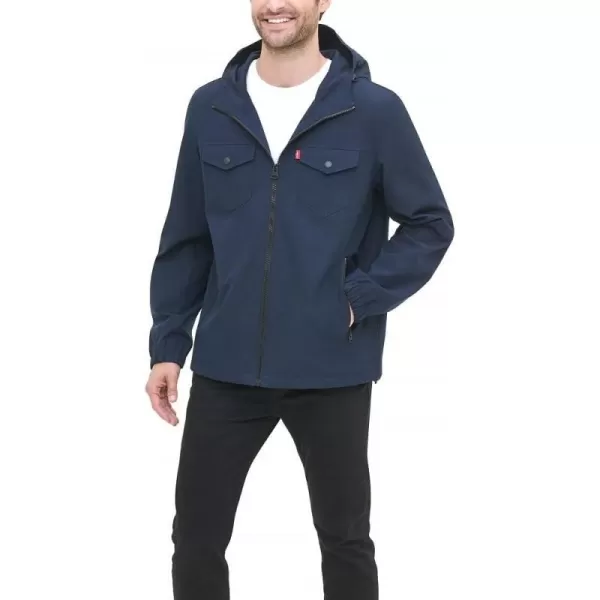 Levis Mens Hooded Waterproof Arctic Cloth Rain JacketNavy