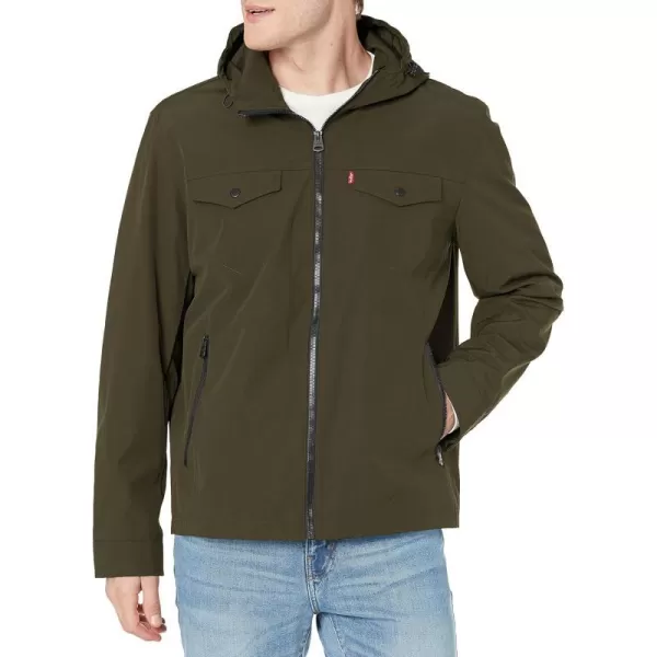 Levis Mens Hooded Waterproof Arctic Cloth Rain JacketNew Olive