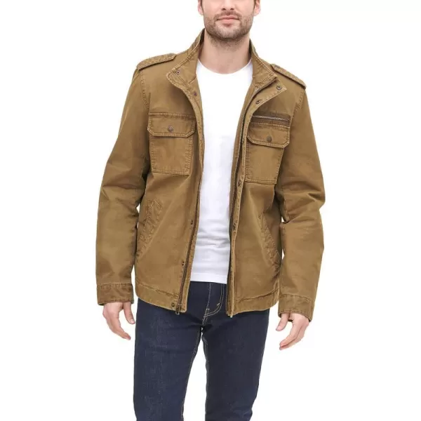 Levis Mens Legacy Washed Cotton Military JacketKhaki