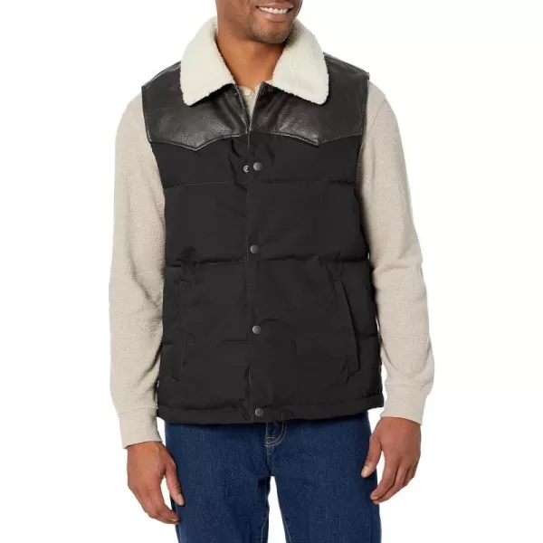 Levis Mens Out West Mixed Media Puffer VestBlack