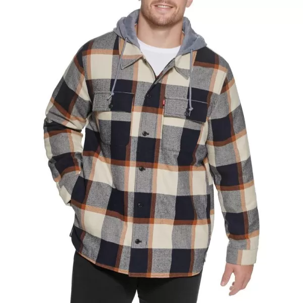 Levis Mens Plaid Sherpa Lined Hooded Shirt Jacket Regular amp Big amp Tall SizesSkateboard Plaid