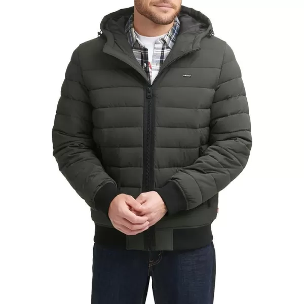 Levis Mens Quilted Bomber JacketDark Olive