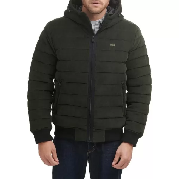 Levis Mens Quilted Bomber JacketOlive Corduroy