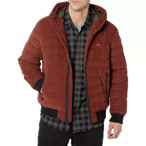 Levis Mens Quilted Bomber JacketRust Corduroy