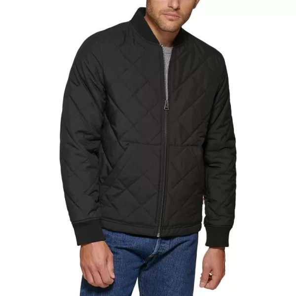 Levis Mens Quilted Open Bottom Bomber JacketBlack