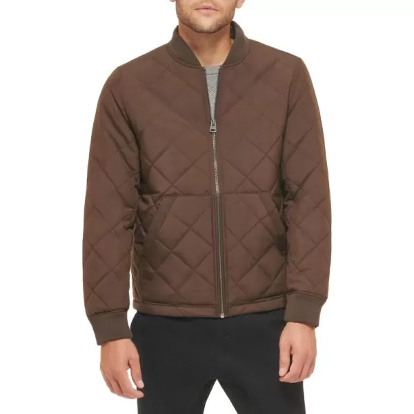 Levis Mens Quilted Open Bottom Bomber JacketChocolate Brown