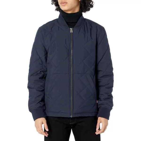 Levis Mens Quilted Open Bottom Bomber JacketNavy