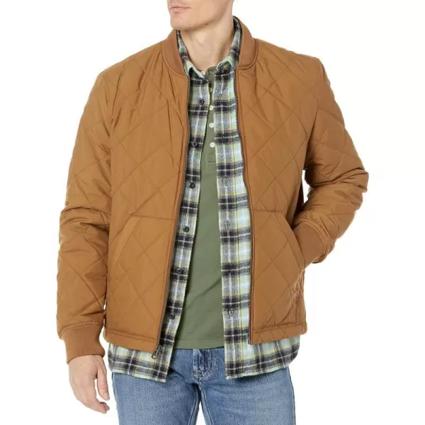 Levis Mens Quilted Open Bottom Bomber JacketWorker Brown