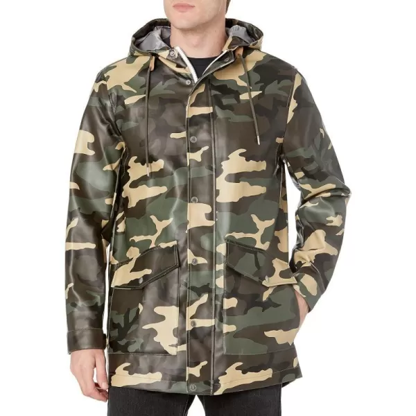 Levis Mens Rubberized Rain Parka JacketCamo