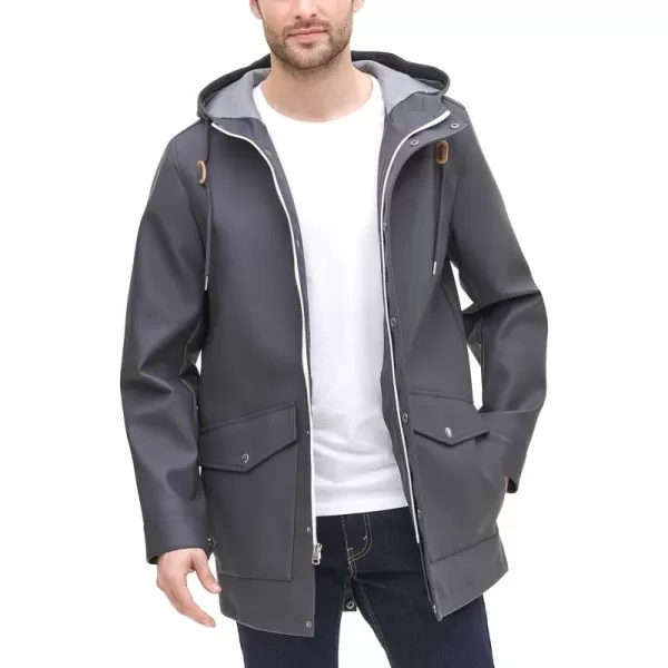 Levis Mens Rubberized Rain Parka JacketCharcoal