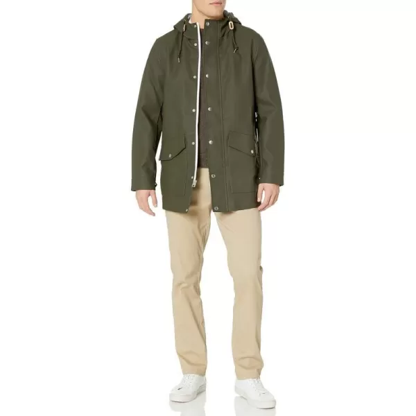 Levis Mens Rubberized Rain Parka JacketOlive