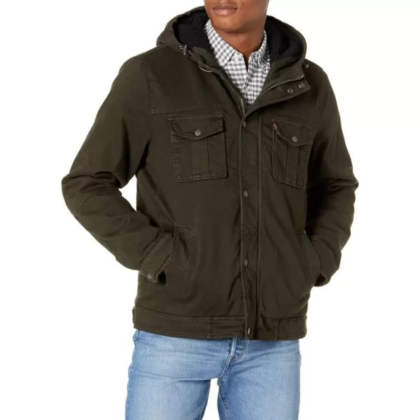 Levis Mens Sherpa Lined 4Pocket Military JacketOlive