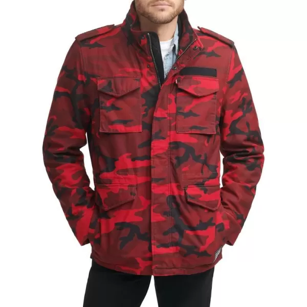 Levis Mens Sherpa Lined Field CoatRed Camo