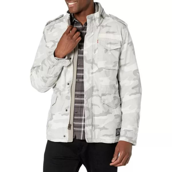 Levis Mens Sherpa Lined Field CoatWhite Camo