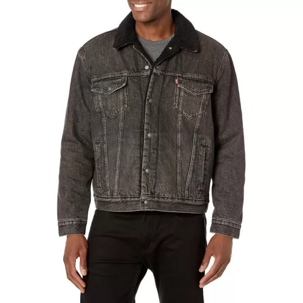 Levis Mens Sherpa Trucker Jacket Also Available in Big amp TallStandard Blow Away  Black