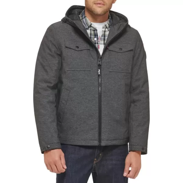 Levis Mens Soft Shell Hooded Storm Coat Regular  Big  Tall SizesGraphite