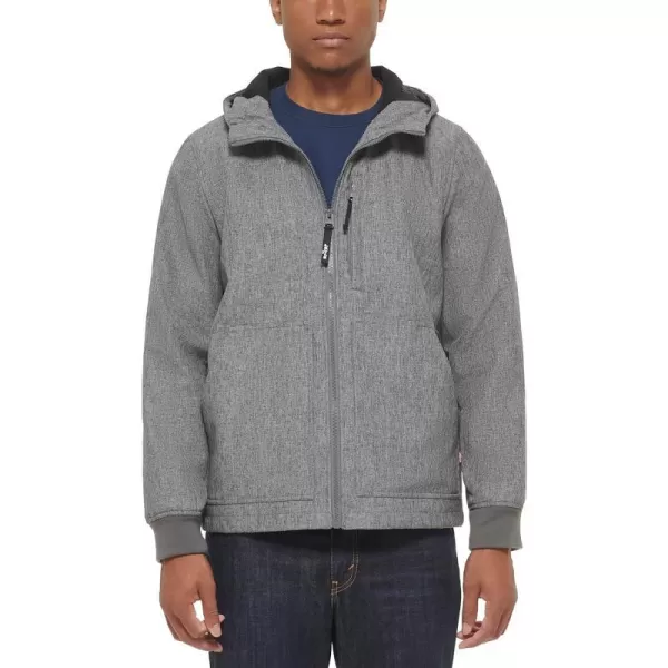 Levis Mens Soft Shell Trail Hoody JacketHthr Grey