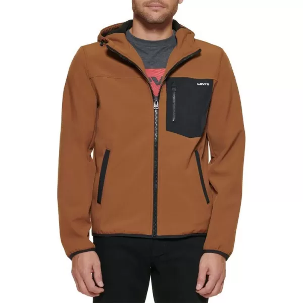 Levis Mens Softshell Active HoodieBrown