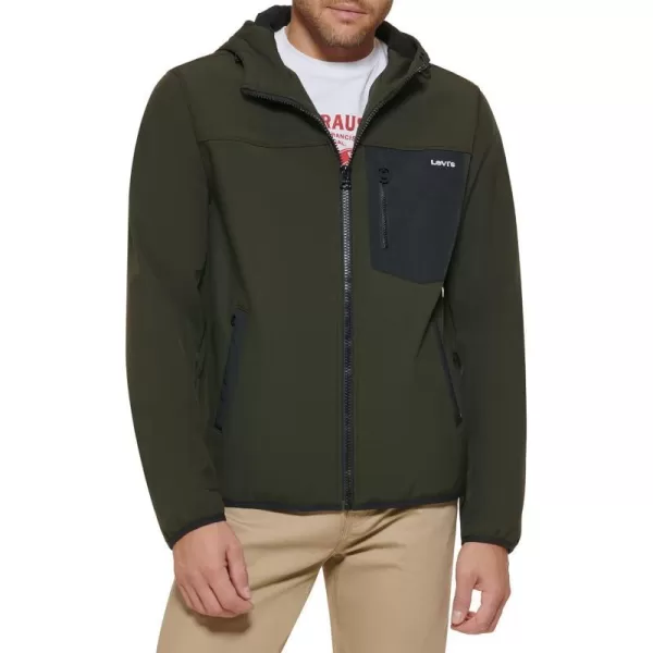 Levis Mens Softshell Active HoodieOlive