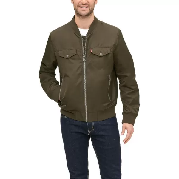 Levis Mens Varsity Bomber Trucker JacketOlive