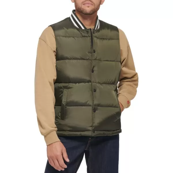 Levis Mens Varsity Puffer JacketOlive Vest