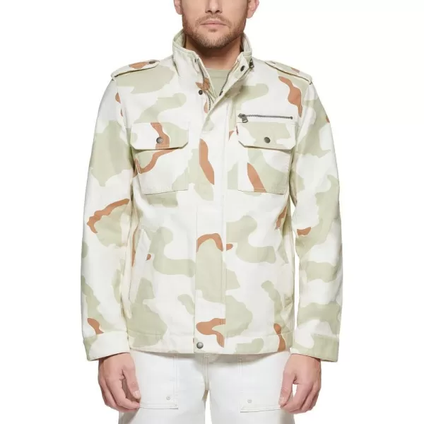 Levis Mens Washed Cotton Military Jacket Regular amp Big amp Tall SizesDesert Camo