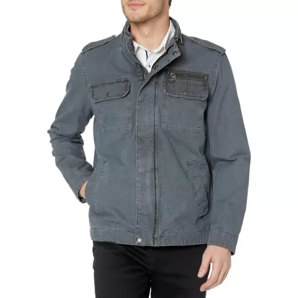 Levis Mens Washed Cotton Military Jacket Regular amp Big amp Tall SizesWashed Indigo Unfilled