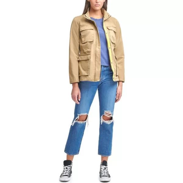 Levis Women Diamond Quilted Bomber JacketKhaki  Lime