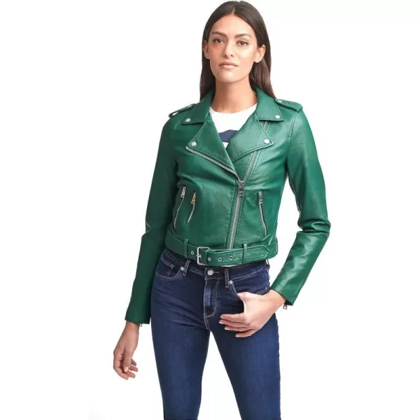 Levis Womens Belted Faux Leather Moto Jacket Regular  Plus SizeForest