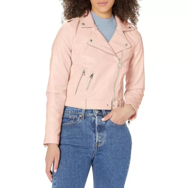 Levis Womens Belted Faux Leather Moto Jacket Regular  Plus SizePeach Blush