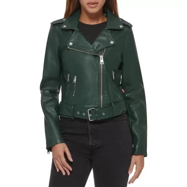 Levis Womens Belted Faux Leather Moto Jacket Regular  Plus SizePine Grove