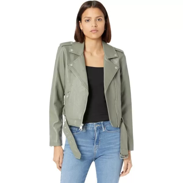 Levis Womens Belted Faux Leather Moto Jacket Regular  Plus SizeSage Green