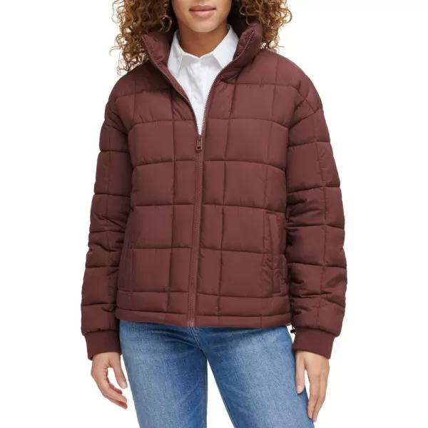 Levis Womens Box Quilted Puffer JacketDark Chocolate